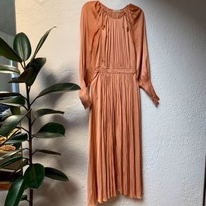 Ulla Johnson pink long sleeve maxi dress